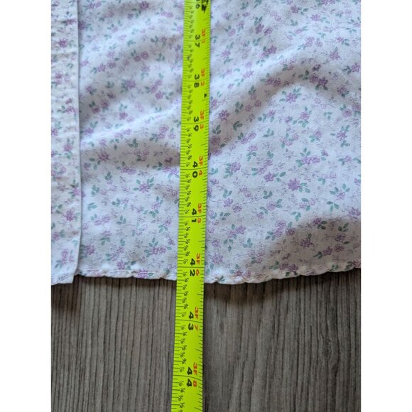 Vintage Dutchmaid Floral Button-Front Short Sleeve Nightgown Scalloped Pockets 2 - Picture 11 of 12